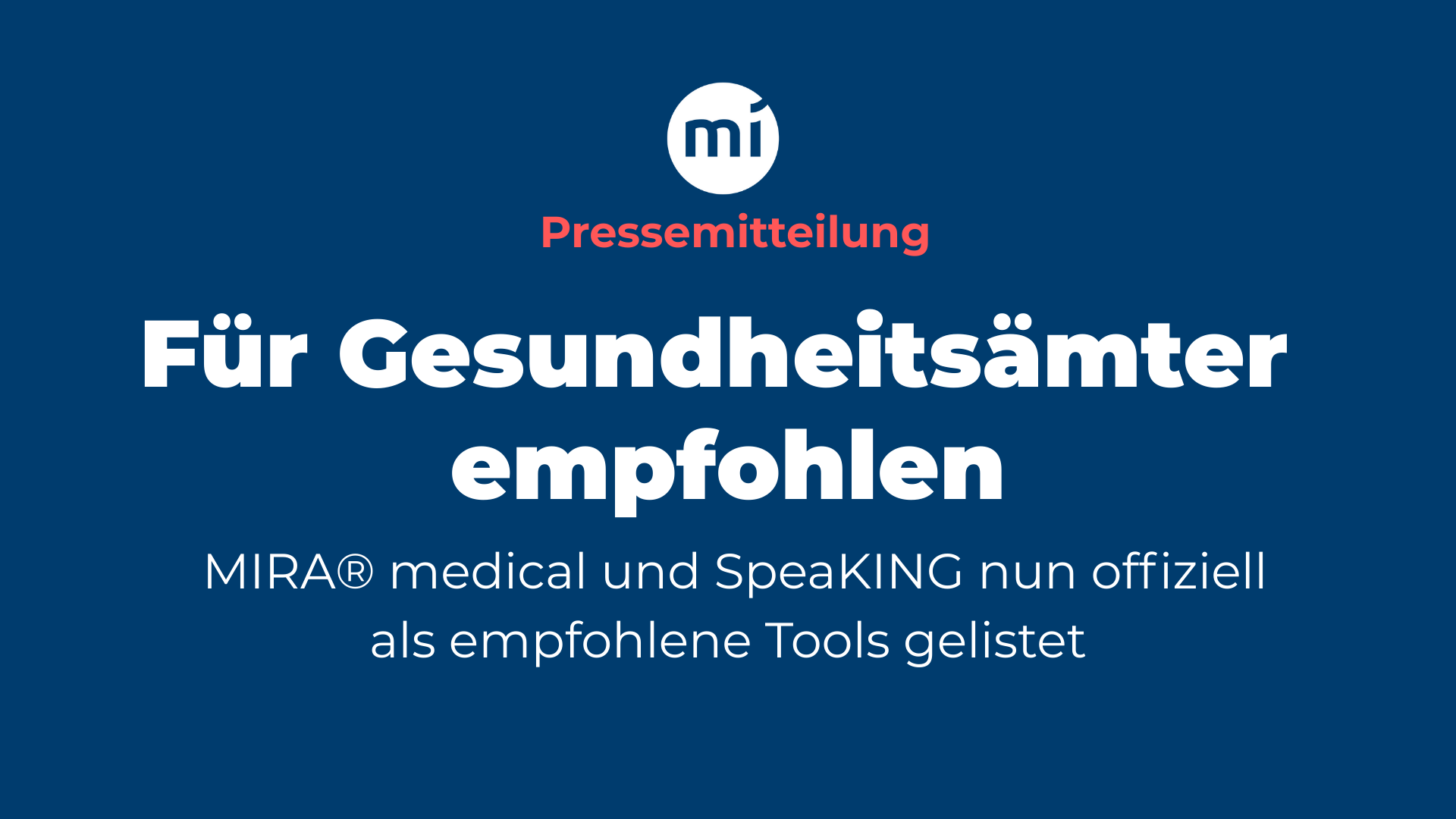 Für Gesundheitsämter empfohlen